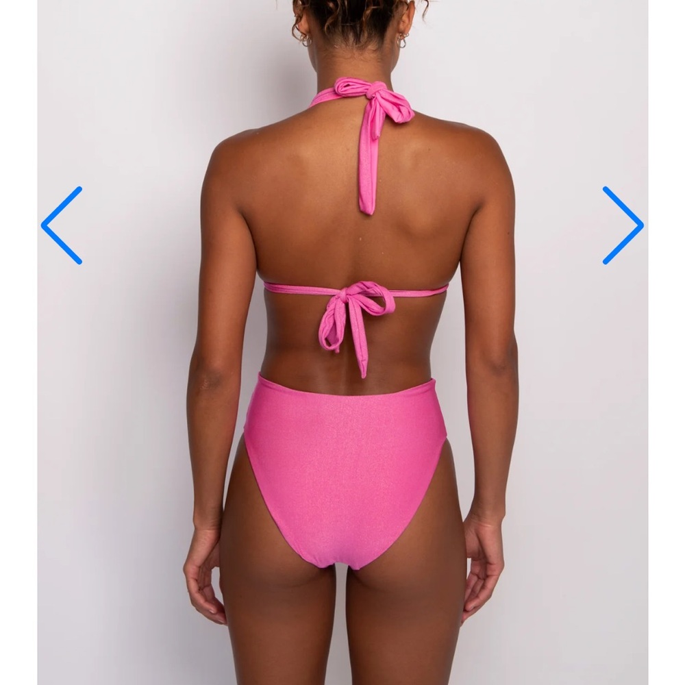 Skatie Olive Floral & Tiger Print High-Waist Bikini Set - Picture 3 of 6